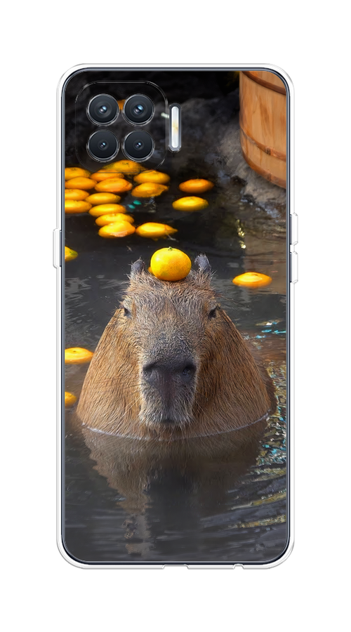 

Чехол на Oppo Reno 4 Lite/A93 "Капибара отдыхает", Коричневый;оранжевый;серый, 255350-1