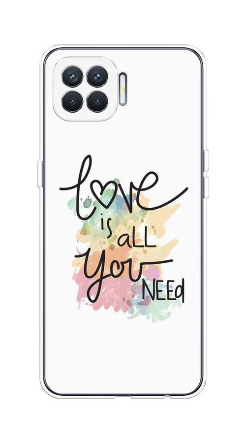 

Чехол на Oppo Reno 4 Lite/A93 "Love is all you need", Белый;черный;зеленый, 255350-1