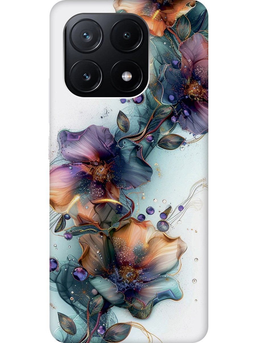 

Силиконовый чехол на Xiaomi Poco X6 Pro 5G с принтом "Мистические цветы", Прозрачный;белый;зеленый, 780484110