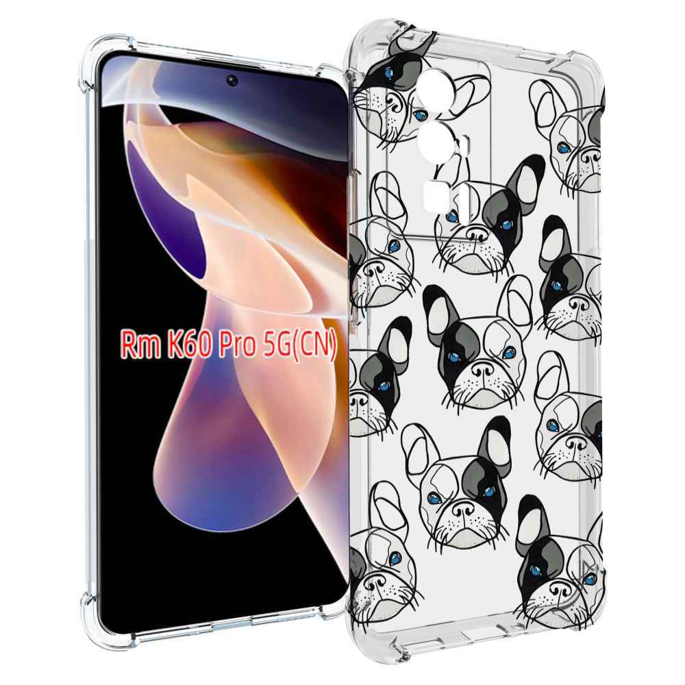 Чехол MyPads мини-собачки-черно-белый для Xiaomi Redmi K60 Pro