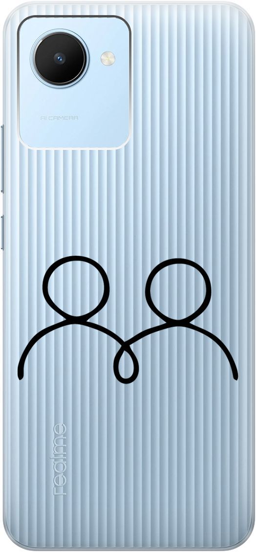 

Силиконовый чехол на realme C30 с 3D принтом "Couple Lines" прозрачный, Прозрачный;черный, 1566900