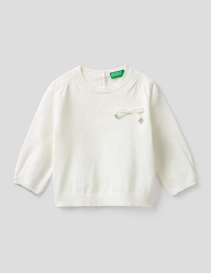 

Джемпер для девочек Benetton цв. белый р.98, 21A_12DRC1963