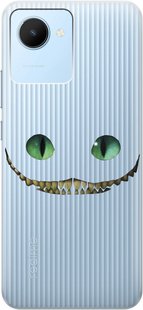 

Силиконовый чехол на realme C30 с 3D принтом "Cheshire Cat" прозрачный, Прозрачный;белый, 1567000