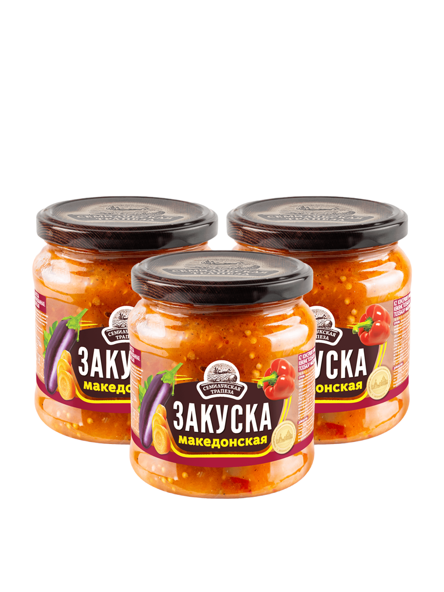 Закуска овощная Семилукская трапеза Македонская, 3 шт по 460 г