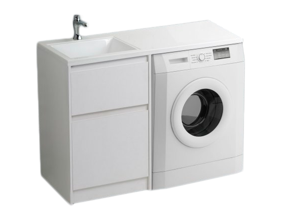 Тумба с раковиной BelBagno Kraft-LVD 58 BO-L KRAFT-LVD-580/1200-2C-PIA-BO+BB1200/480-LV-MR-L белый