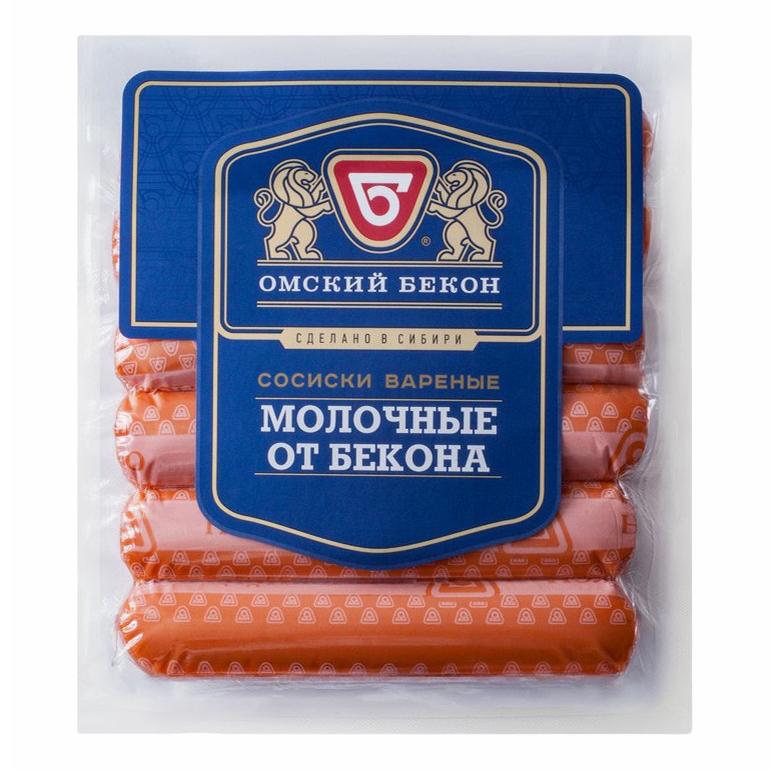 

Сосиски Омский Бекон Молочные вареные