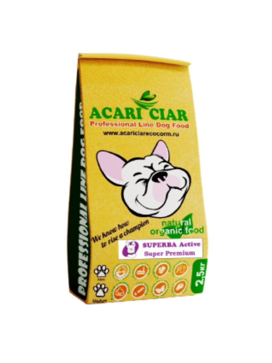 фото Сухой корм для собак acari ciar superba active,говядина super premium, мини гранулы, 2.5кг