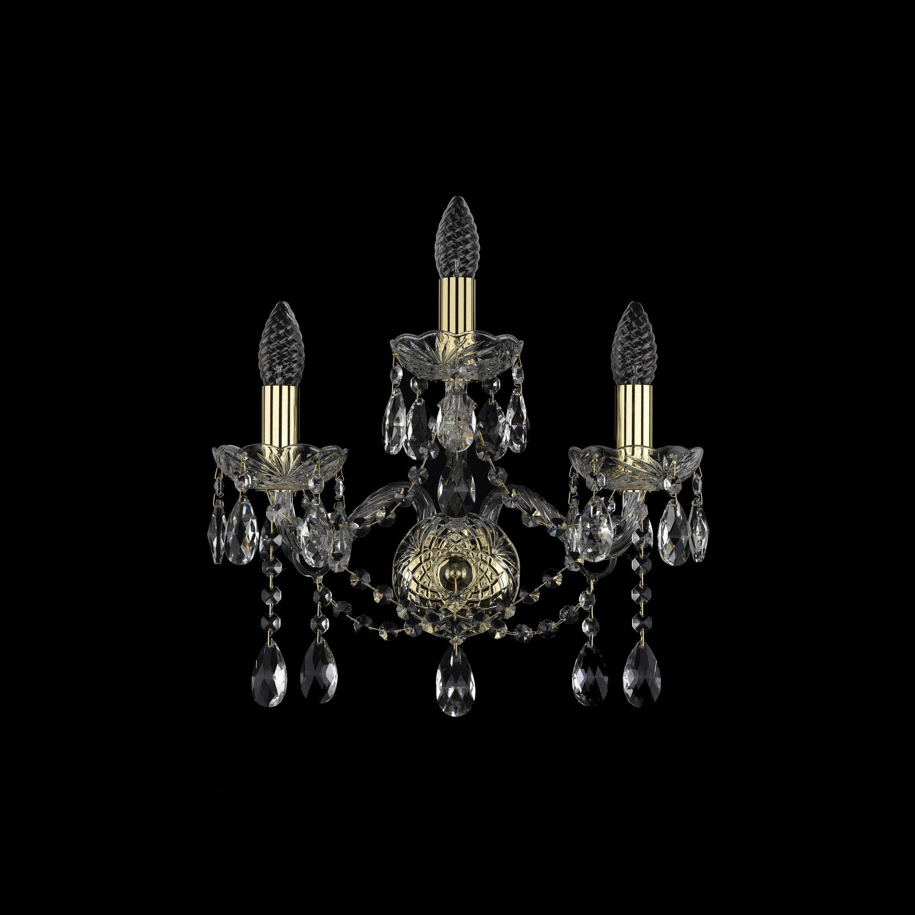 

Бра Bohemia Ivele Crystal Хрустальное 1413B/2+1/165 G, 1413B/2+1/165 G