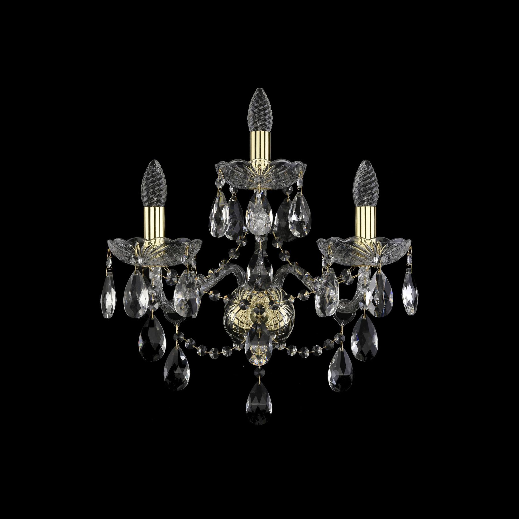 фото Хрустальное бра 1415b/2+1/200/xl g bohemia ivele crystal