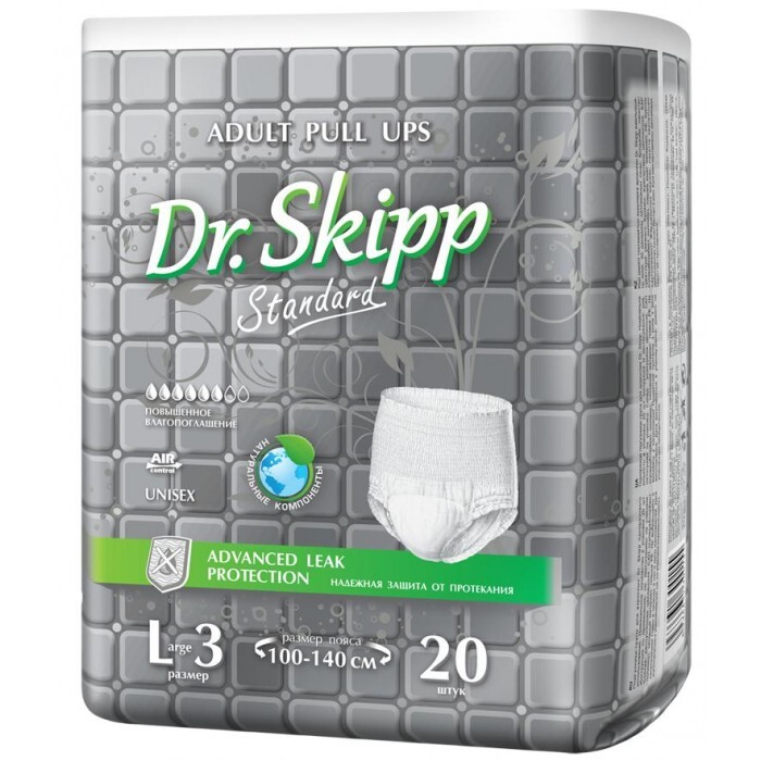 фото Dr.skipp standard / трусы-подгузники для взрослых l (100-140 см)