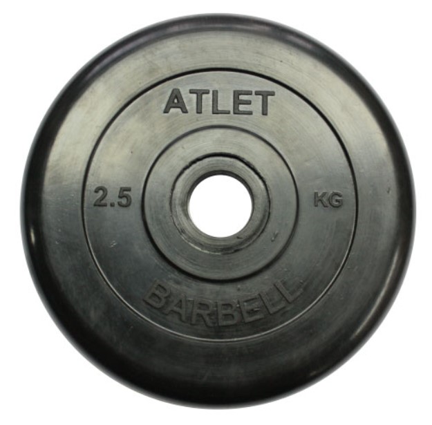 

Диск для штанги MB Barbell Atlet 2,5 кг, 26 мм черный, Atlet