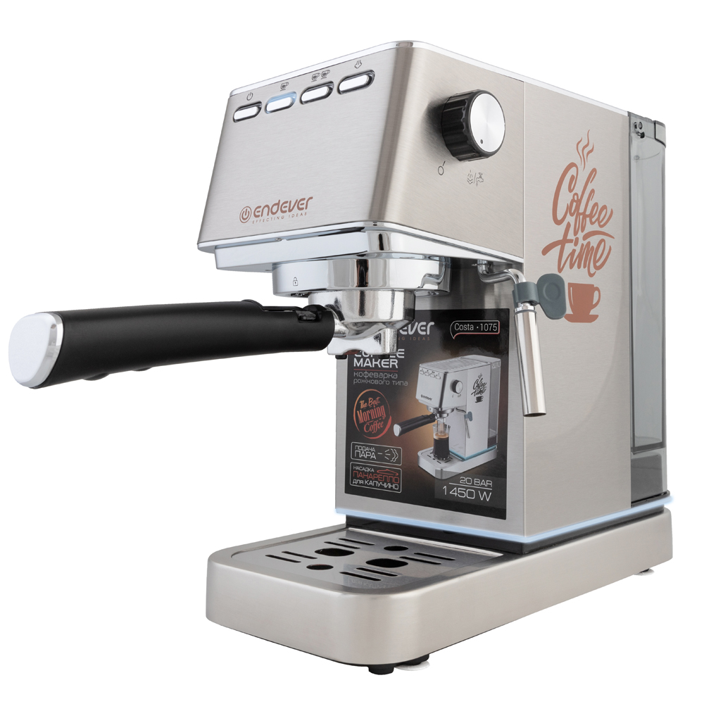 Кофеварка рожкового типа ENDEVER Costa-1075 электрическая кофеварка endever costa 1095 серебристый