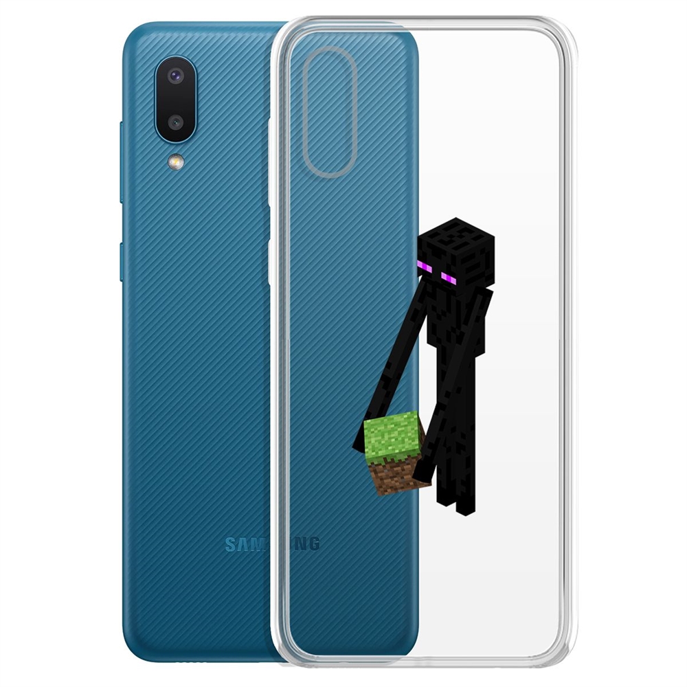 

Чехол-накладка Krutoff Эндермен для Samsung Galaxy A02 (A022), Прозрачный