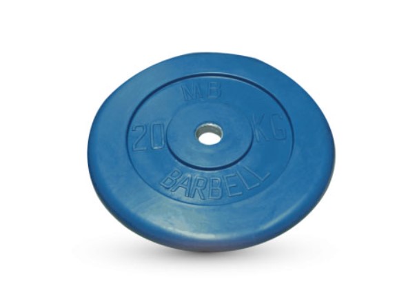 

Диск для штанги MB Barbell Стандарт 20 кг, 26 мм синий, Стандарт