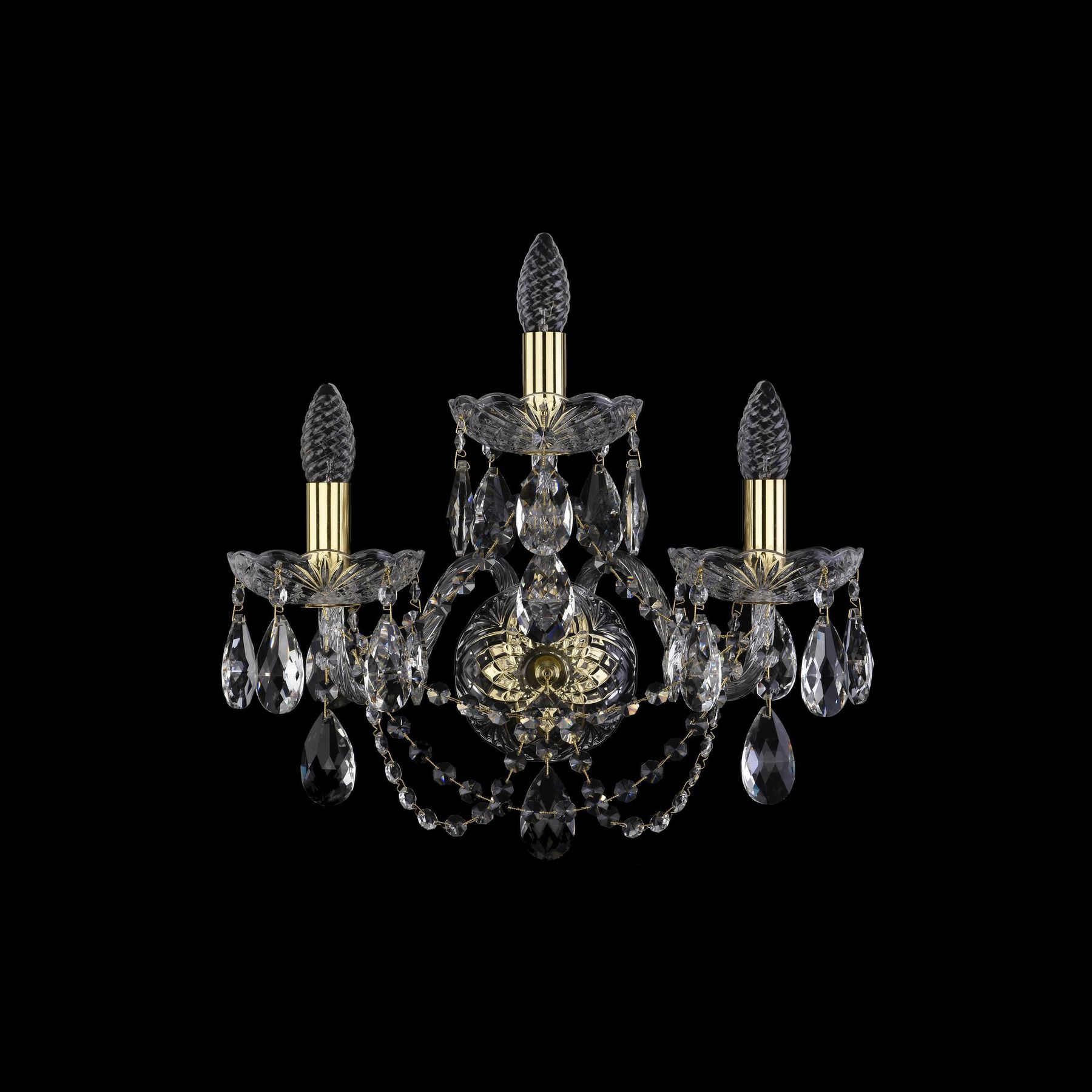 

Бра Bohemia Ivele Crystal Хрустальное 1406B/2+1/160/XL G, 1406B/2+1/160/XL G