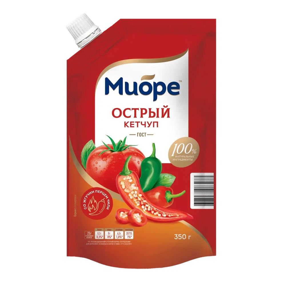 

Кетчуп Миоре Острый 350 г