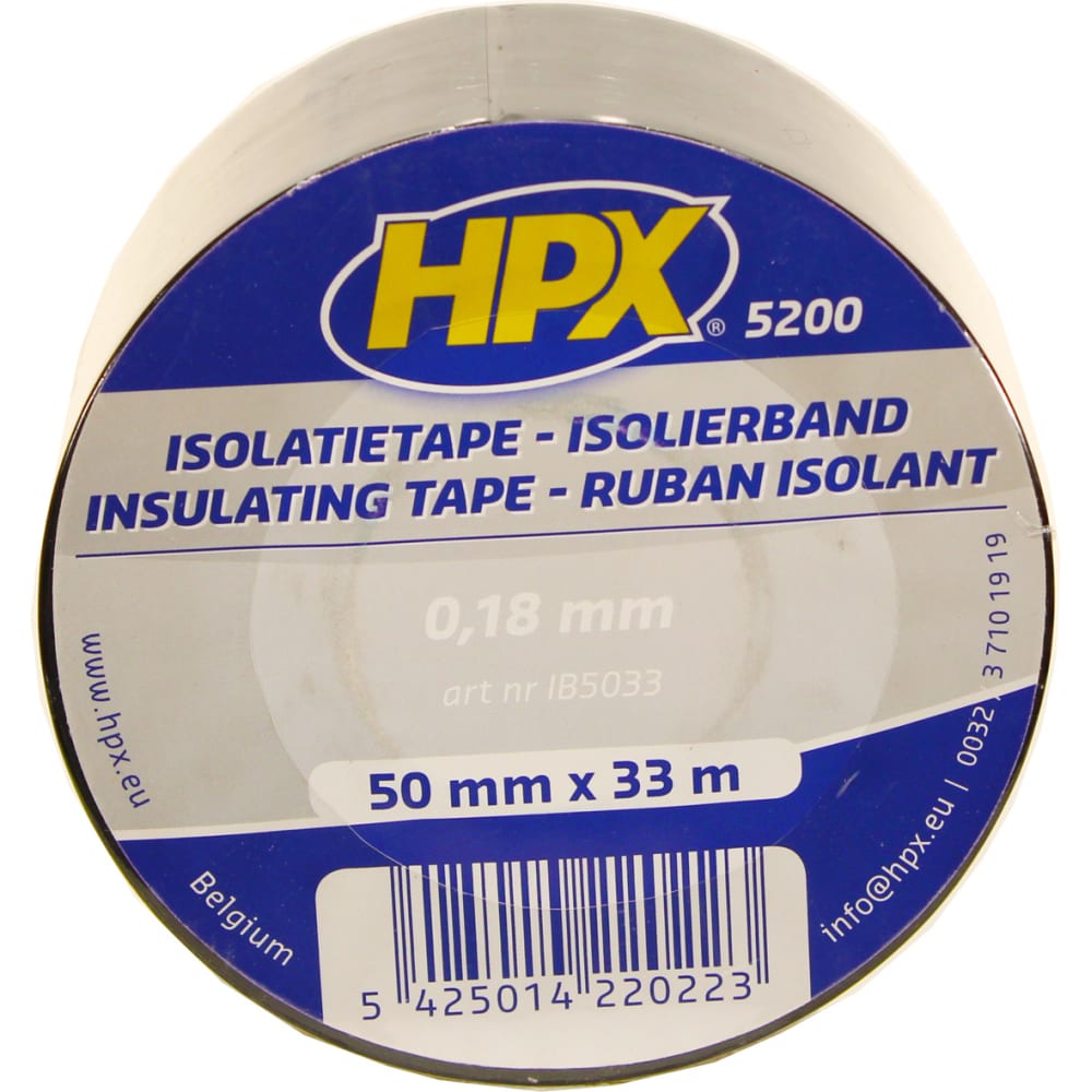 HPX IB5033 Огнестойкая профессиональная изолента из ПВХ INSULATION TAPE 5200 50мм х 33м, ч