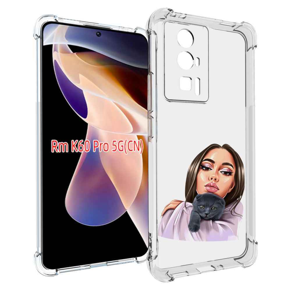 

Чехол MyPads нарисованная-девушка-с-котом женский для Xiaomi Redmi K60 Pro, Прозрачный, Tocco
