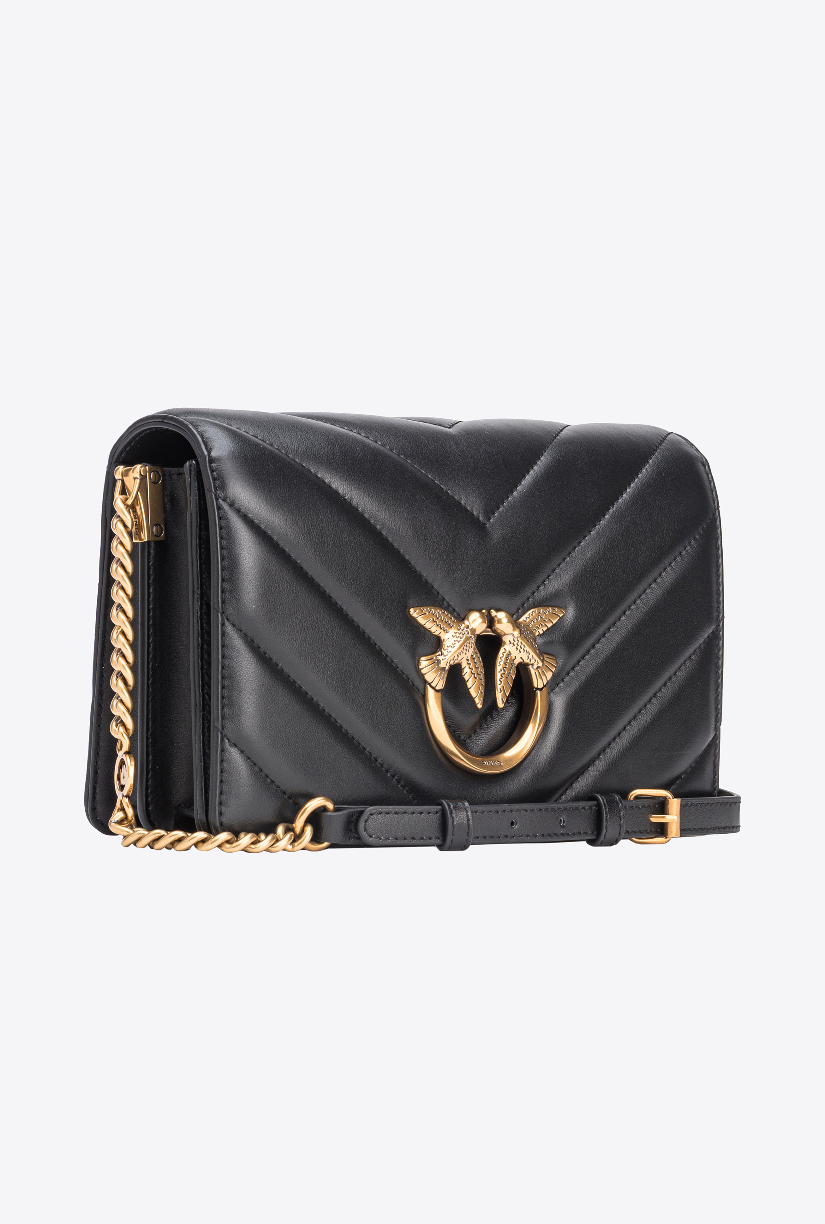 Сумка кросс-боди женская Pinko CLASSIC LOVE BAG CLICK BIG CHEVRON black-antique gold 15800₽