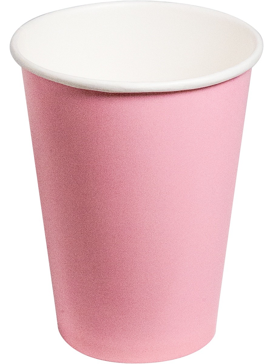 Стакан бумажный ViRiDo 1-сл для горячих напитков розовый 350мл D90 мм 50 шт уп
