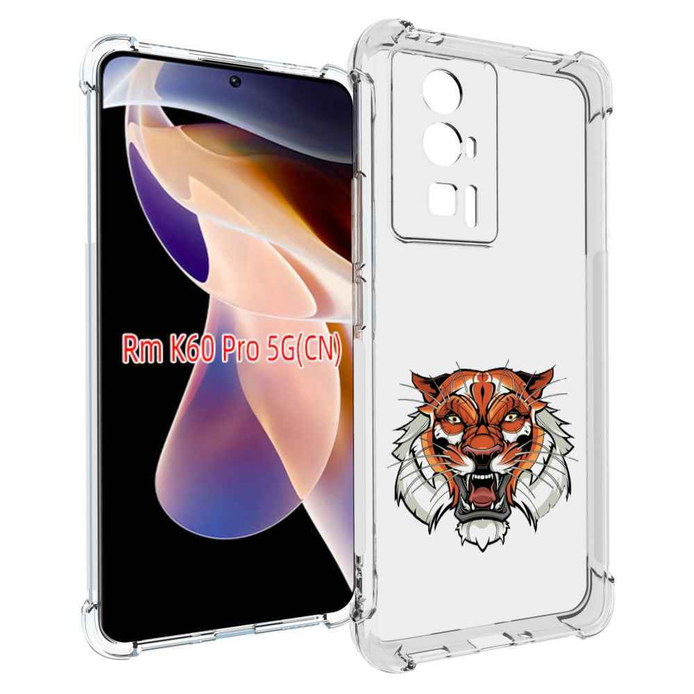 

Чехол MyPads оранжевый седой тигр для Xiaomi Redmi K60 Pro, Прозрачный, Tocco