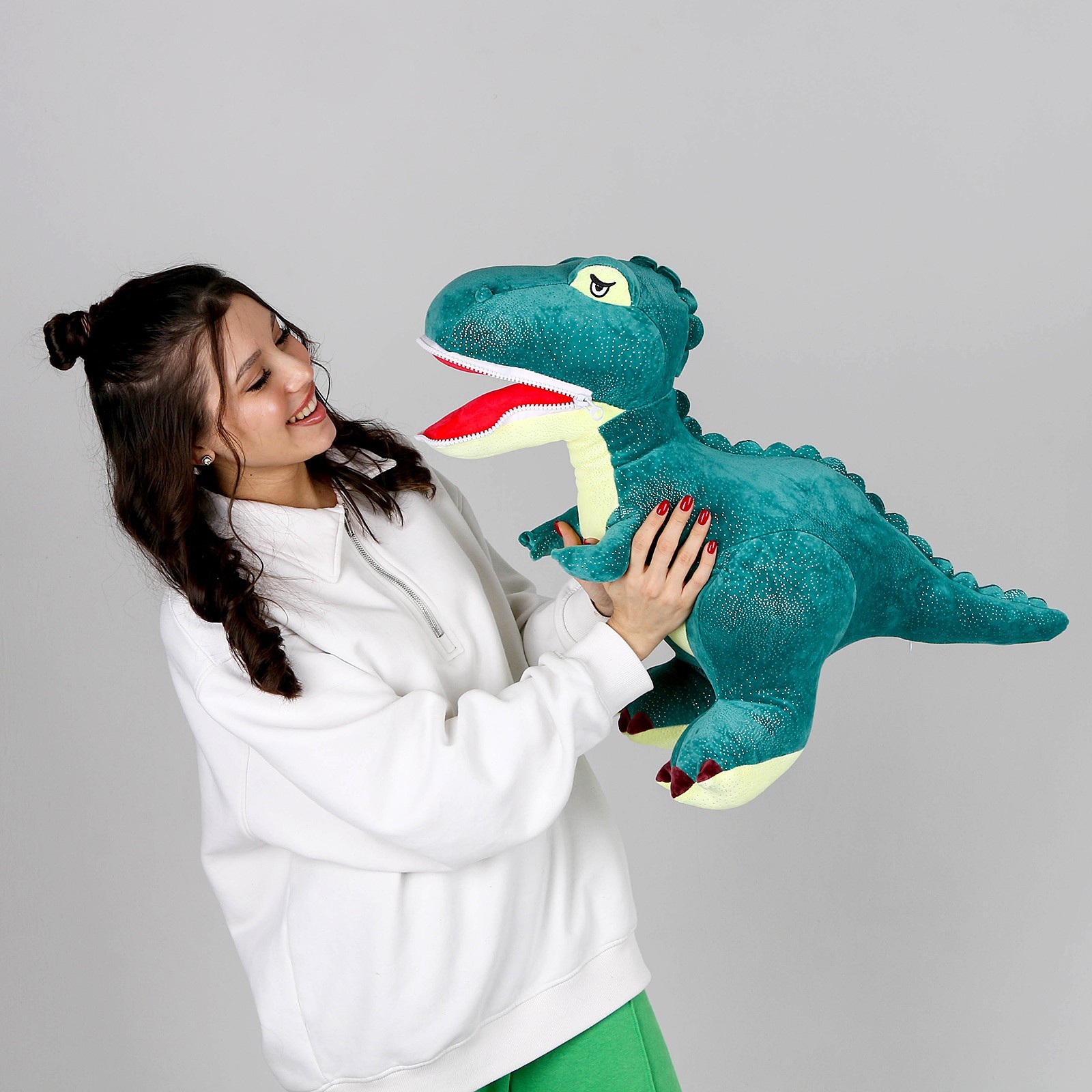 Мягкая игрушка Динозавр, зеленый, 56 см