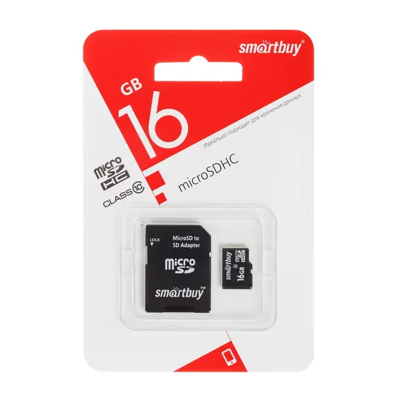 Карта памяти SmartBuy Micro SDHC 16Гб Pro SB16GBSDCL10-01LE 929₽