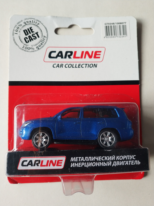 Машинка Carline 1:64 металл, инерционная, в блистере, синий GT9346
