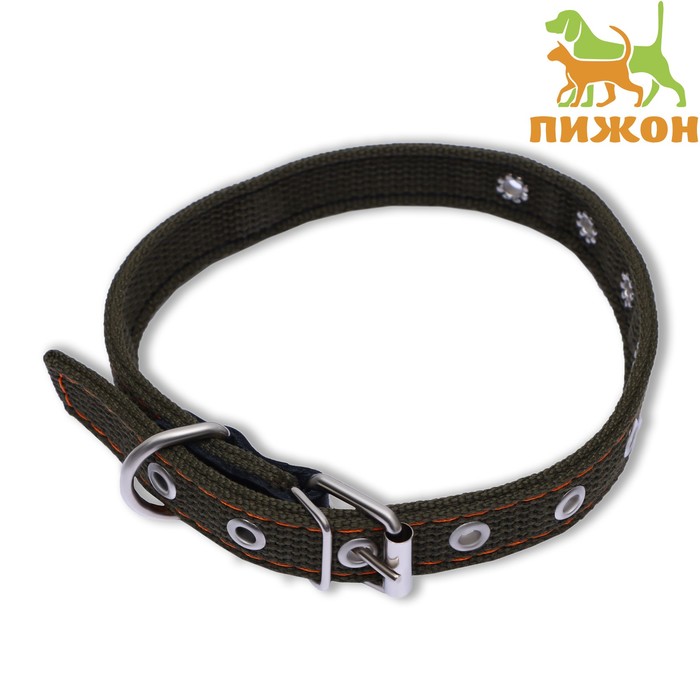

Ошейник для собак Пижон, хаки, металл, брезент, обхват шеи 22-45 см