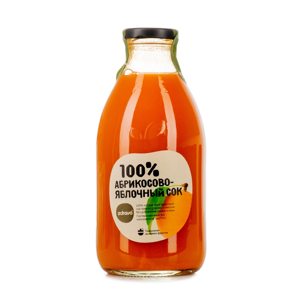 Сок Zdravo абрикосово-яблочный  0.75л  стеклянная бутылка Республика Сербия