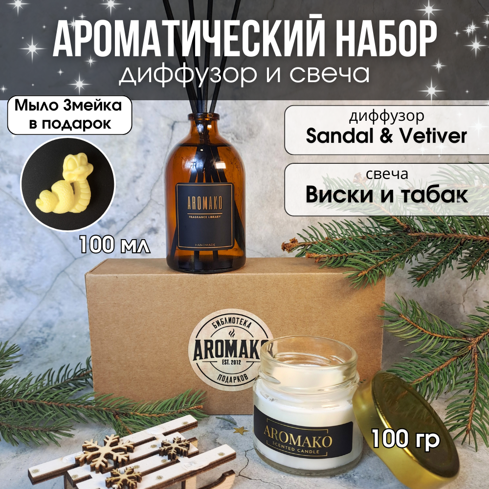

Набор №2 AromaKo Interior аромадиффузор 100 мл и аромасвеча 100 гр