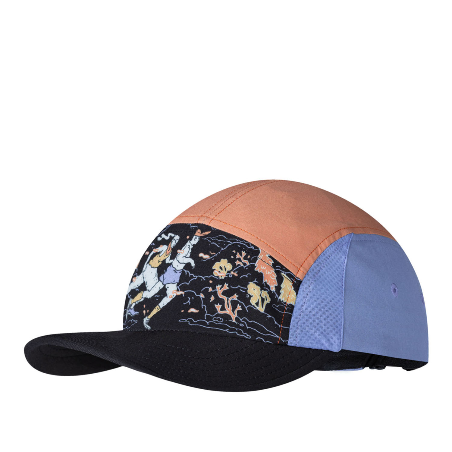 Бейсболка унисекс Buff 5 Panel Go Cap голубая/розовая, р. S