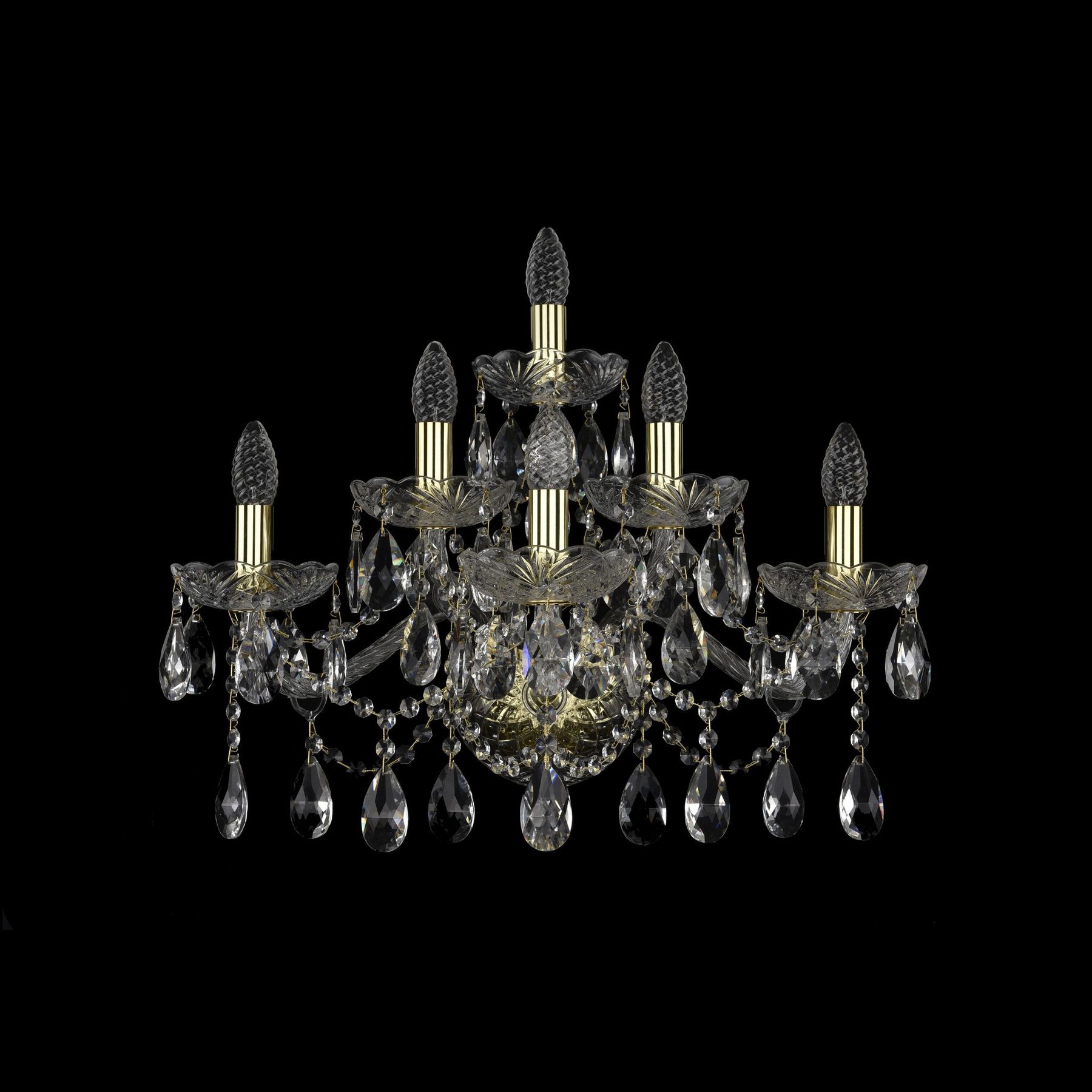 фото Хрустальное бра 1413b/3+2+1/220/xl g bohemia ivele crystal