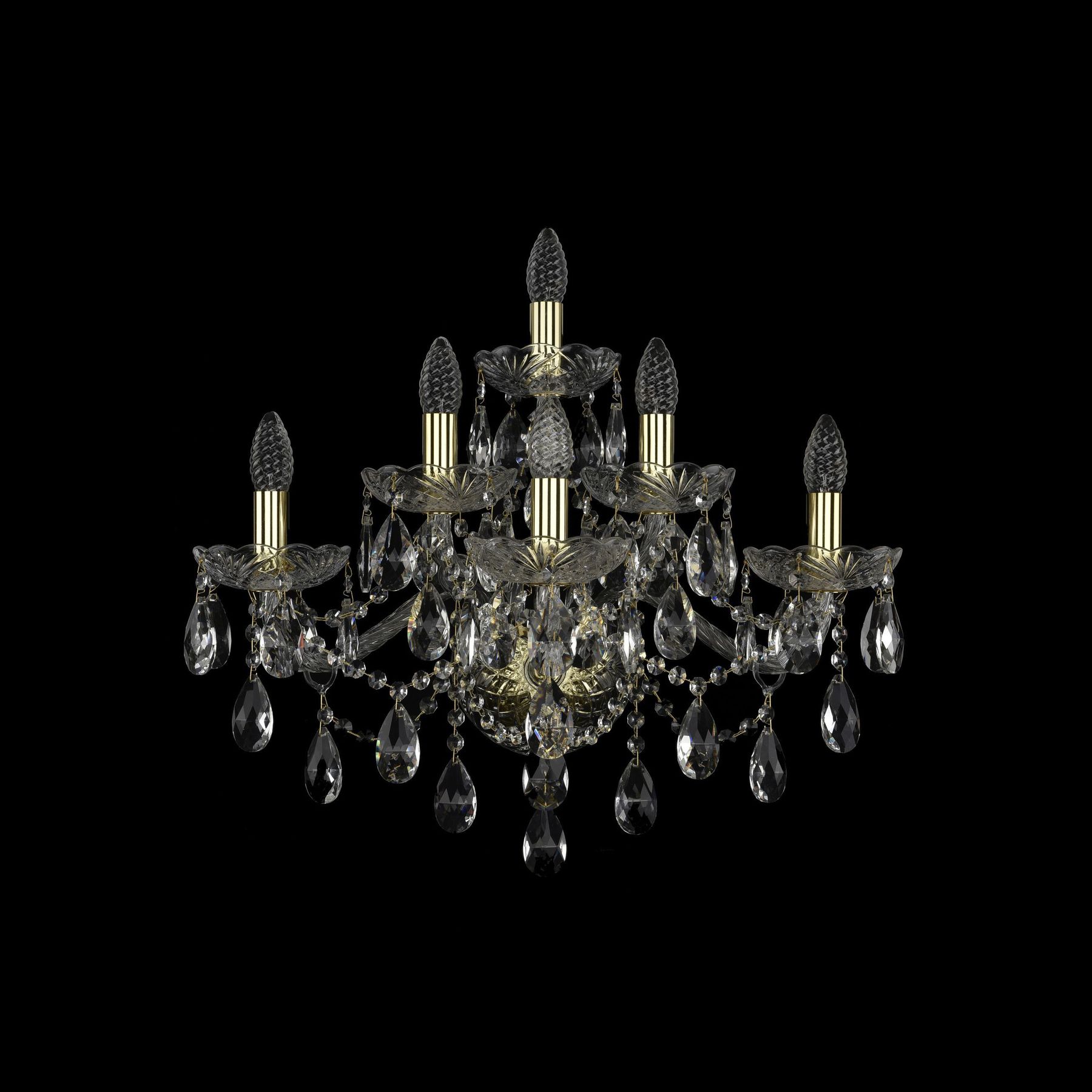 фото Хрустальное бра 1415b/3+2+1/220/xl g bohemia ivele crystal