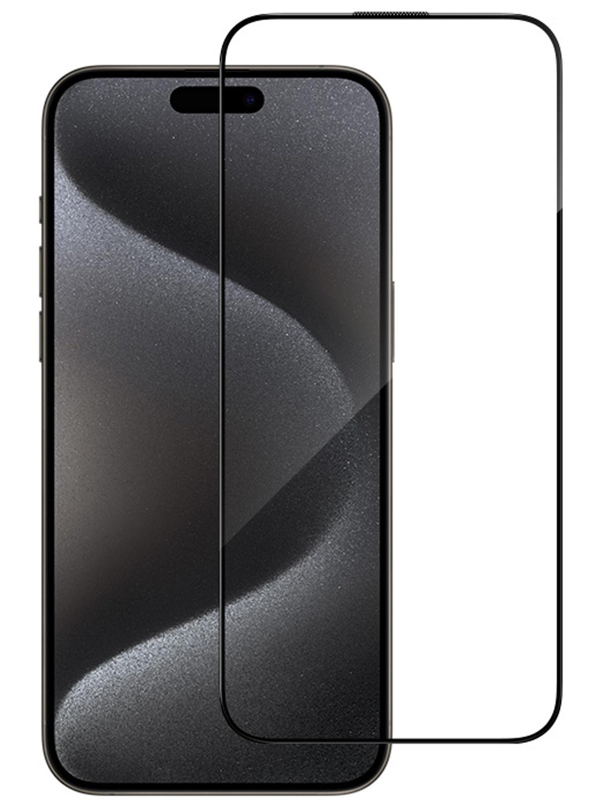 Защитное стекло BlueO для iPhone 15 Pro с защитой динамика, Black