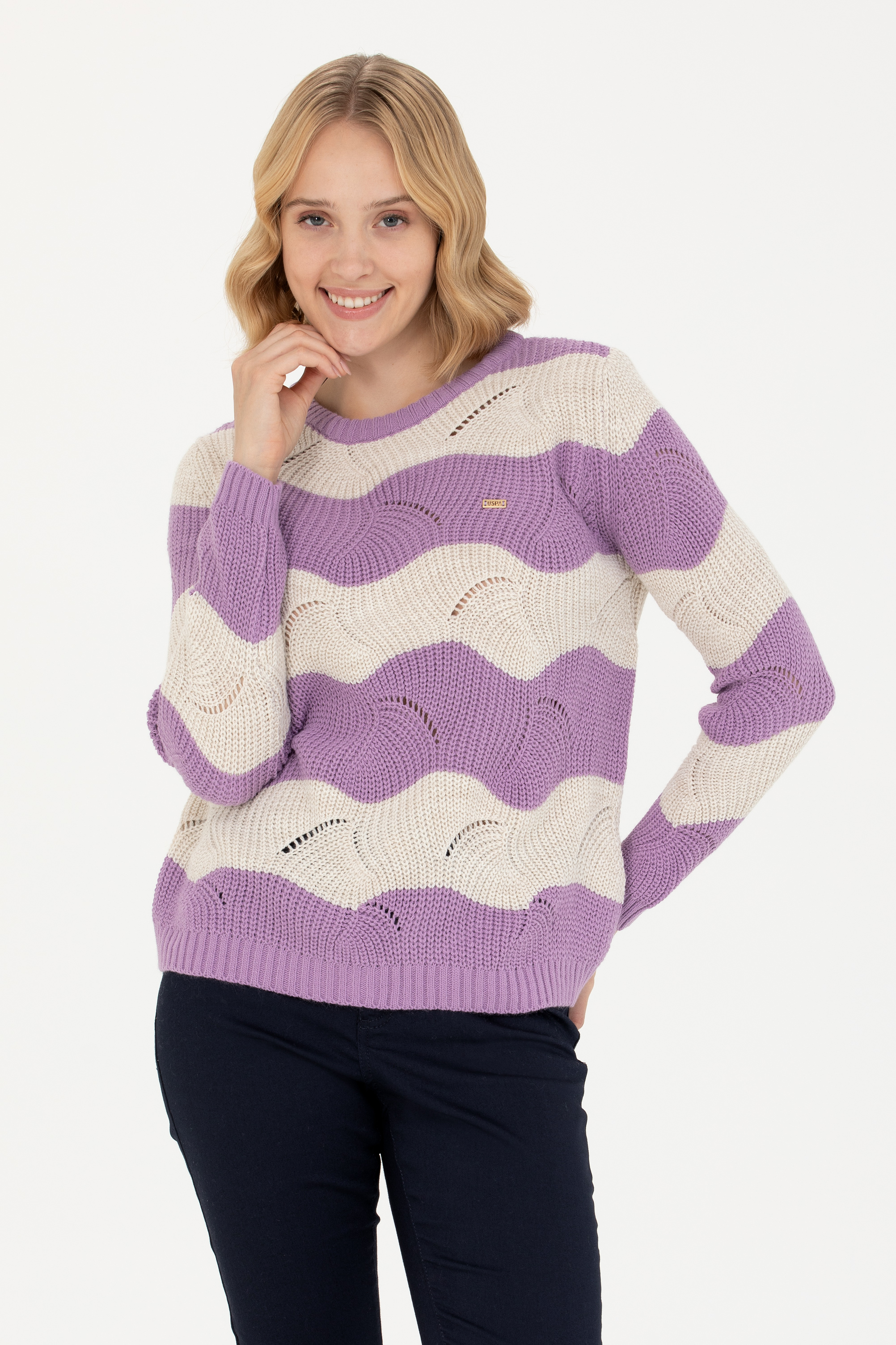 

Джемпер женский US Polo G082GL0TK0DORTY фиолетовый L, G082GL0TK0DORTY