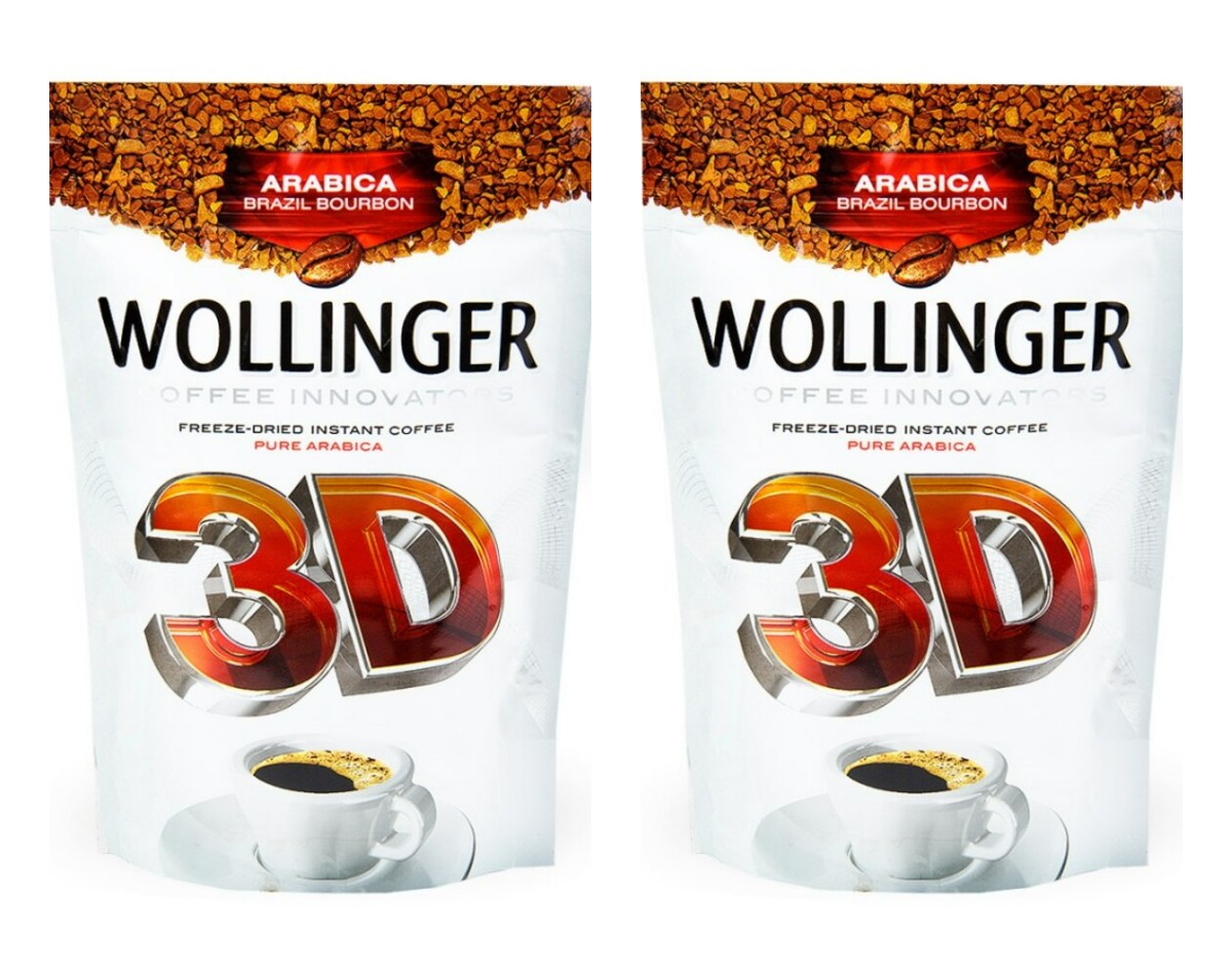Кофе растворимый Wollinger 3D, 75 г х 2 шт
