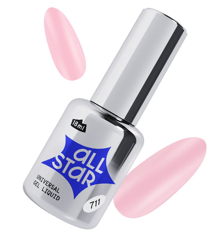 Гель скульптурный низкой вязкости ALL STAR Milky Pink 711 Молочно-розовый 18 мл