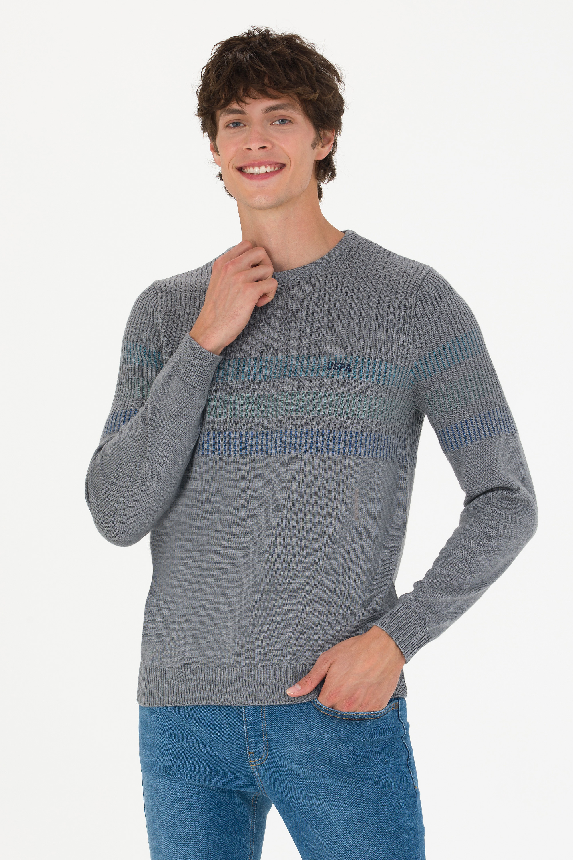 

Джемпер мужской US Polo G081GL0TK0OCAN серый S, G081GL0TK0OCAN
