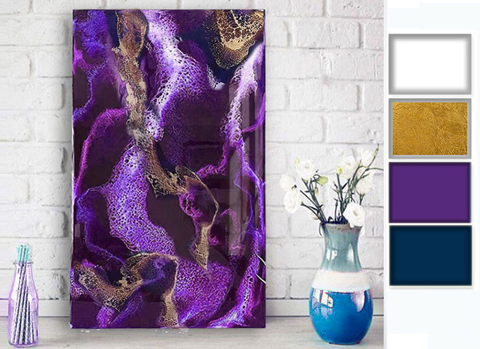 фото Набор для создания картины эпоксидной смолой purple 2020, art blong, 28412828