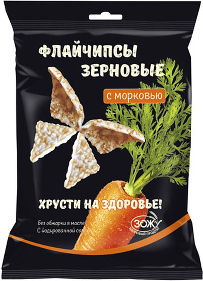 

Флайчипсы Зеленая линия зерновые с морковью 40г