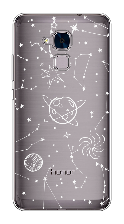 

Чехол на Honor 5C "Планеты в космосе", Белый, 60450-2
