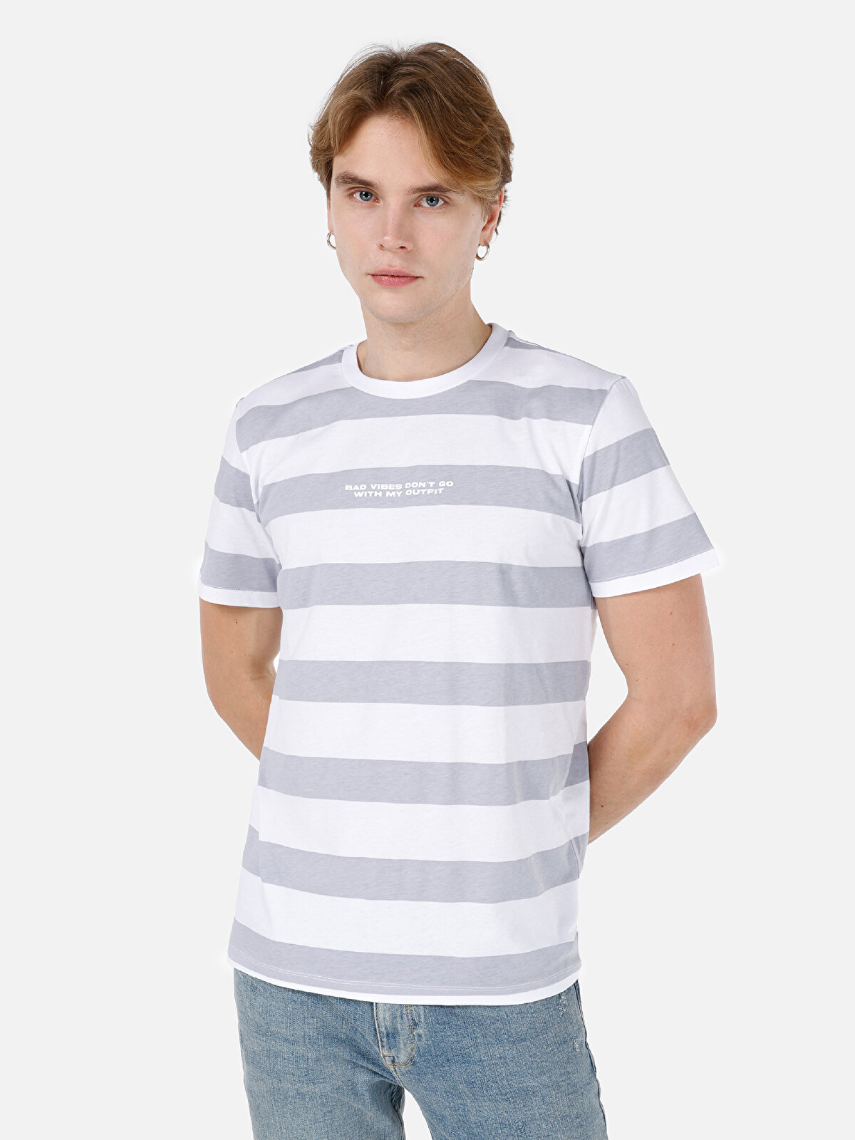 

Футболка мужская Colin's CL1067726 серая L, Серый, CL1067726