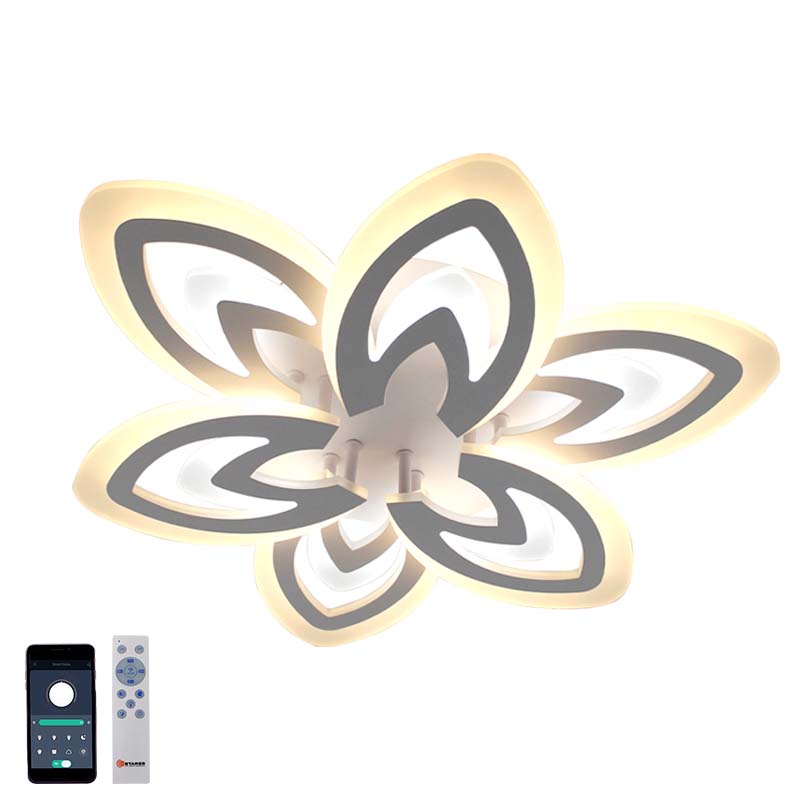 фото Люстра светодиодная управляемая aida double 80w-app-6f-550x90-white-220-ip20 estares