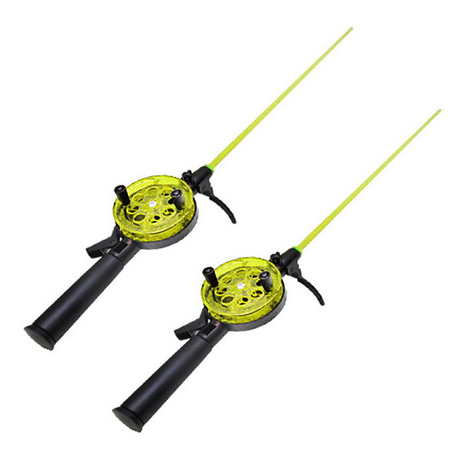 Удочка зимняя Три кита Техно d-65 пластмас ручка хлыст поликарб желтая, 2 шт