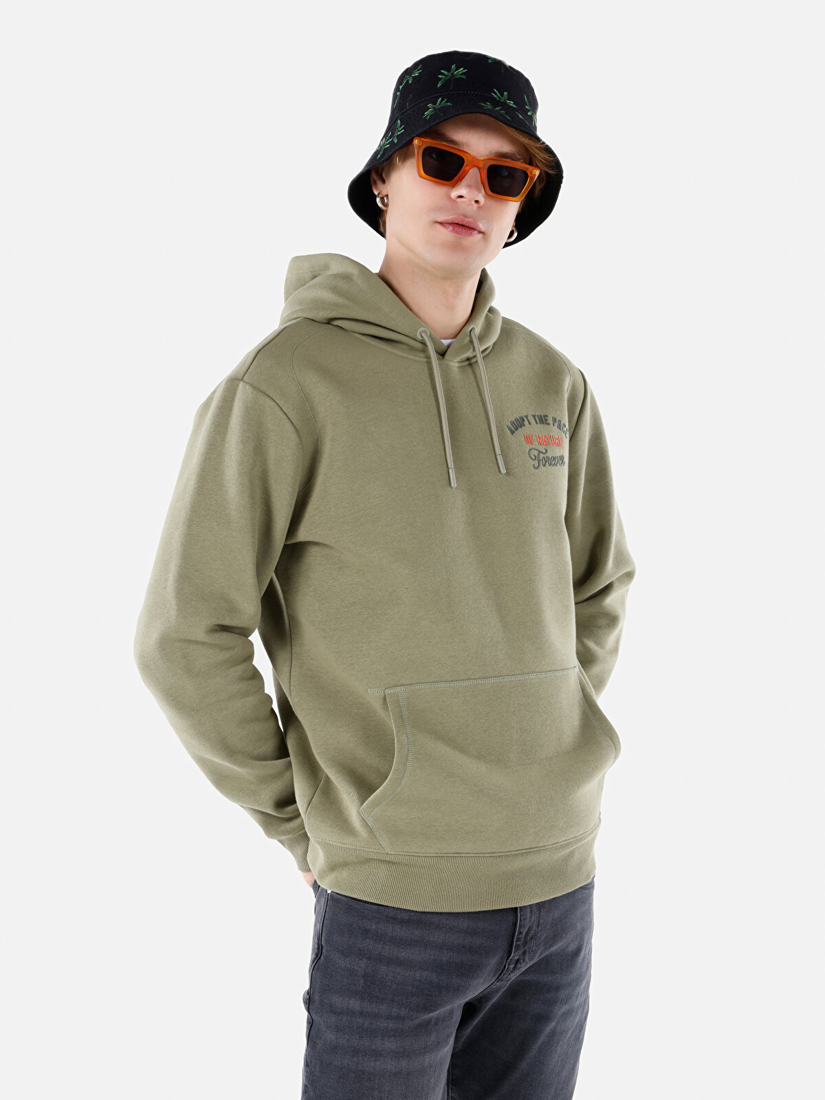 

Худи мужское Colin's CL1066845 зеленое 2XL, Зеленый, CL1066845