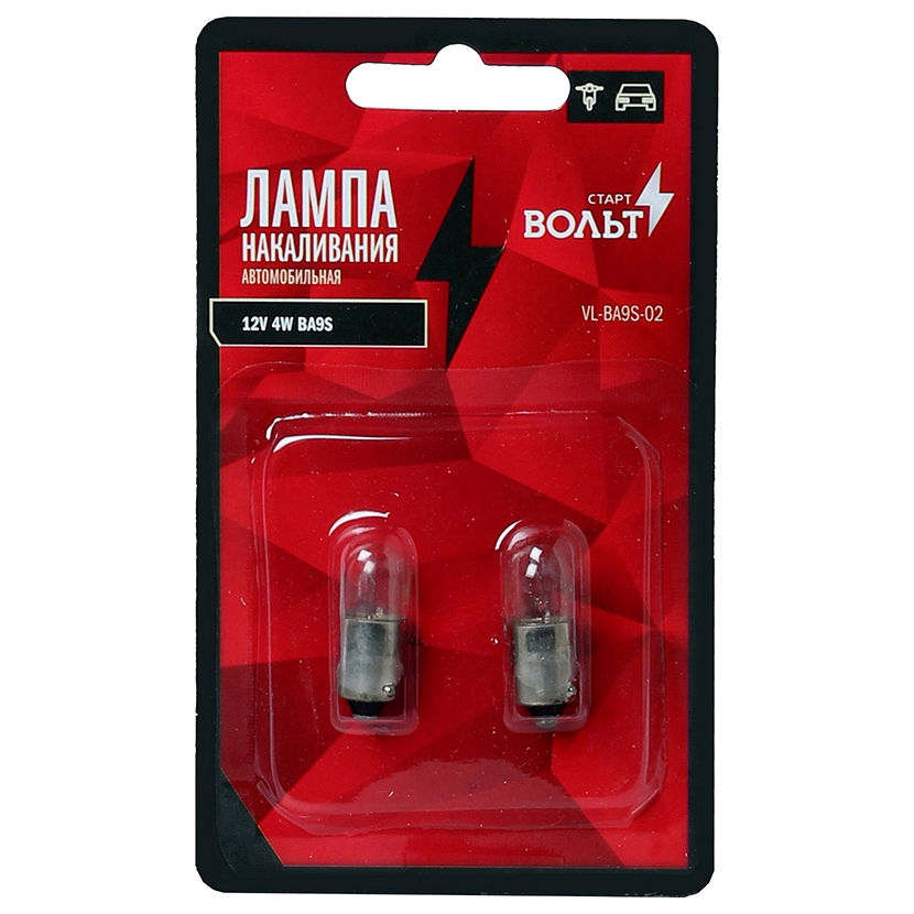 фото Лампа накаливания в блистере (2 шт) 12v 4w ba9s (vl-ba9s-02) startvolt