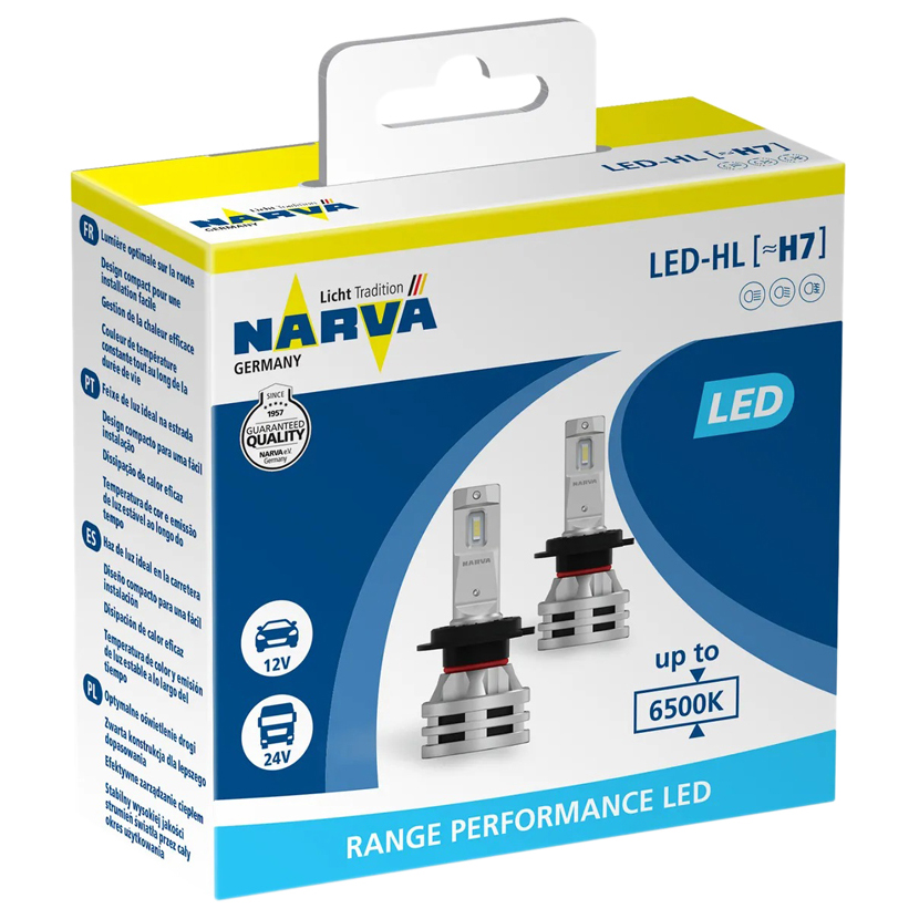 Лампа светодиодная 12/24V H7 24W 6500K NARVA Range Performance LED 2 шт. картон 180333000