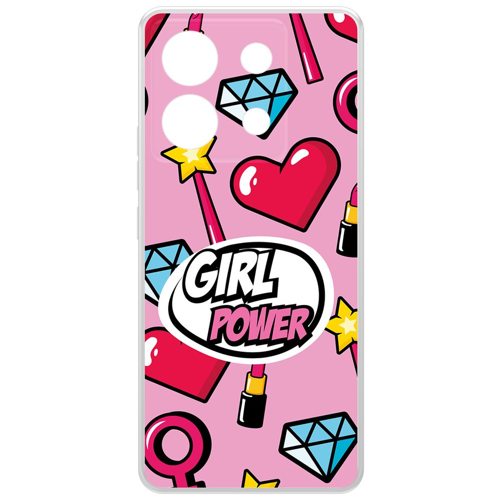 

Чехол-накладка Krutoff Clear Case Girl Power для Xiaomi Redmi Note 13 Pro 5G, Прозрачный