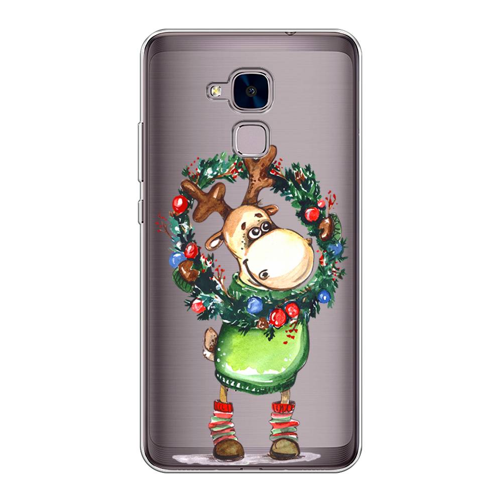 

Чехол на Honor 5C "Олень с новогодним венком", 60450-4